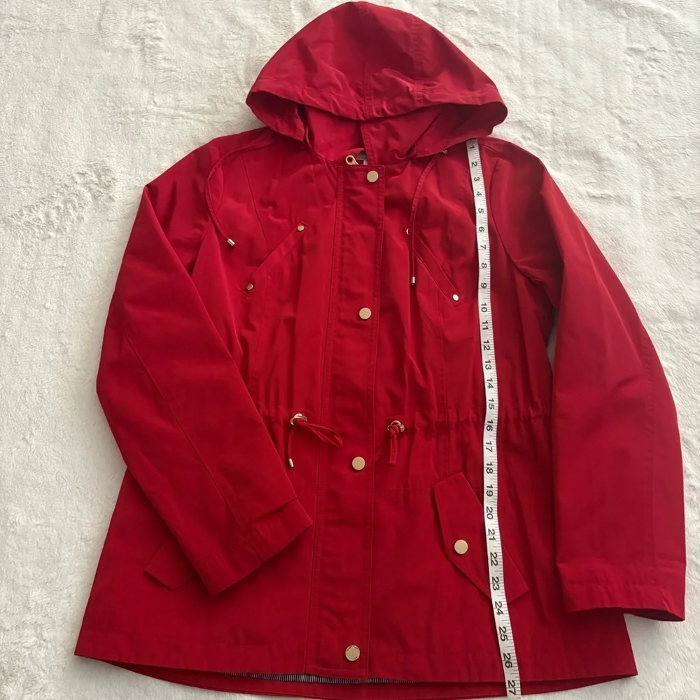 Charter Club Vibrant Red Utility Jacket with Hood - Picture 9 of 14